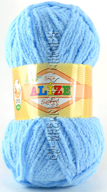 Пряжа Softy Alize - (350 - Светло-голубой)