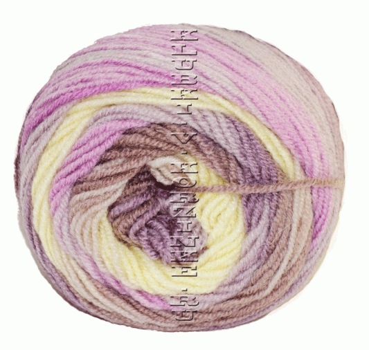 Пряжа Superlana Klasik Batik Alize - (6954 - Сирень, беж, жёлтый)
