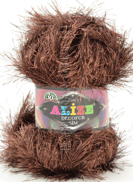 Пряжа Decofur Sim Alize - (26-01 - Коричневый)