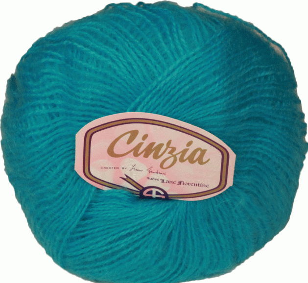 Пряжа итальянская "Cinzia"  (23 - Бирюзовый)