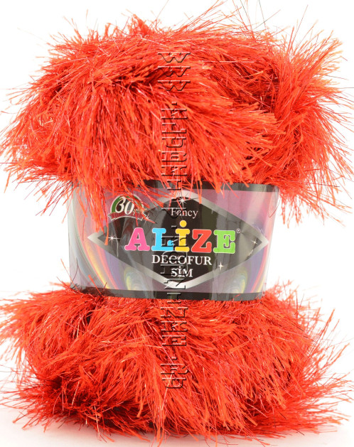 Пряжа Decofur Sim Alize - (56-02 - Красный)