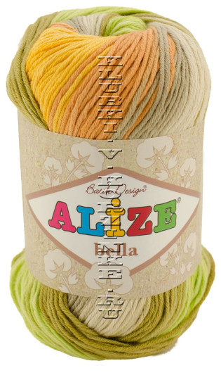 Пряжа BELLA BATIK Alize - (5559 - Желтый, персик, фисташка)
