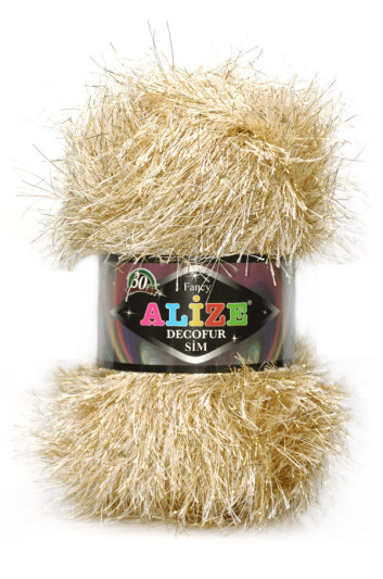 Пряжа Decofur Sim Alize - (95-01 - Бежевый с люрексом)