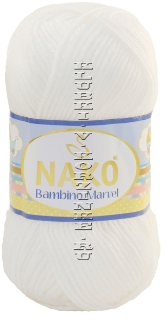 Пряжа NAKO "Bambino Marvel" - (9001 - Белый)