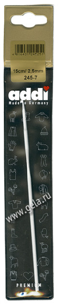 Крючок вязальный ADDI, алюминий, №2,5 15 см 