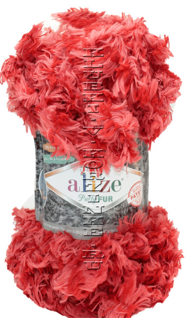 Пряжа Puffy Fur Alize - (6118 - Алый)