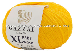 Пряжа GAZZAL BABY WOOL XL - (812 XL - Желтый)