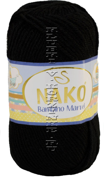 Пряжа NAKO "Bambino Marvel" - (9002 - Черный)
