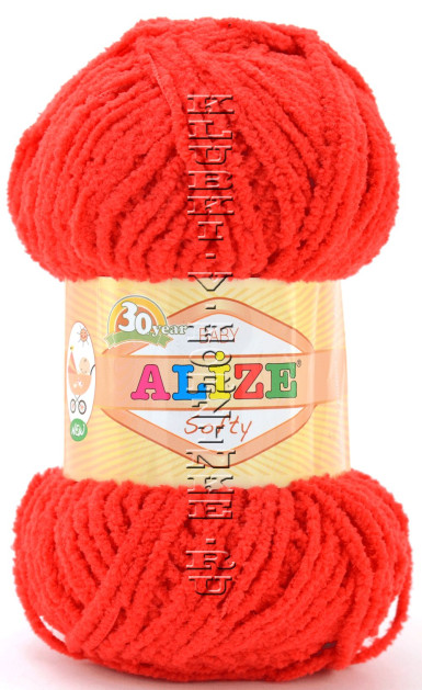 Пряжа Softy Alize - (56 - Красный)