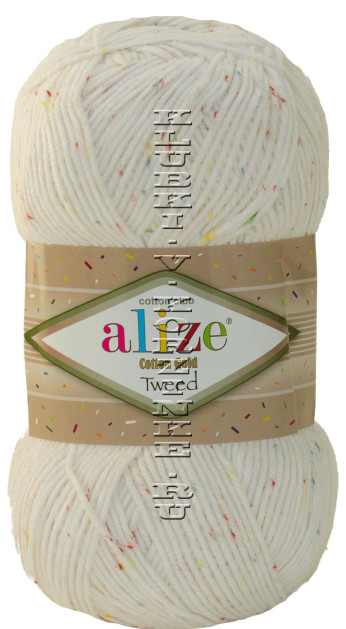 Пряжа Cotton Gold  Tweed Alize - (55 - Бело-розовый)