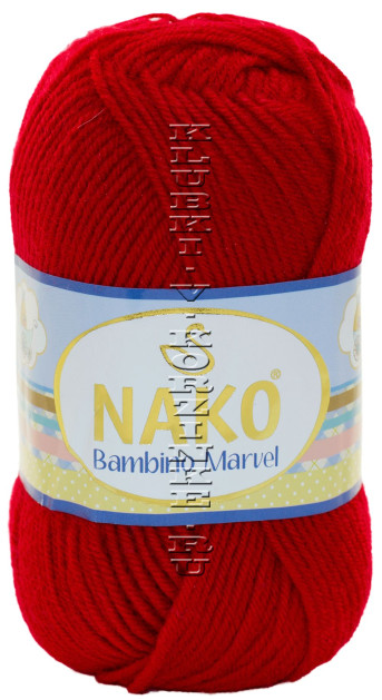 Пряжа NAKO "Bambino Marvel" - (9004 - Красный)