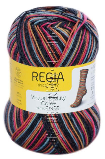 Пряжа Regia Schachenmayr Virtual Reality Color / 4 нитки (01327 - Шоколад, розовый, оранжевый)