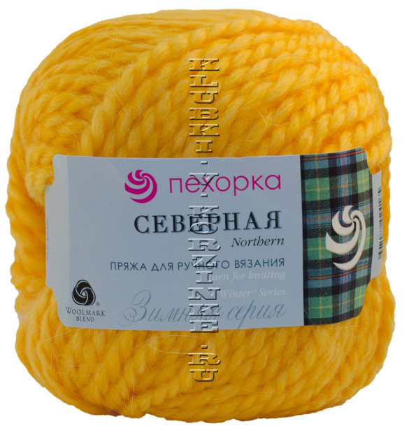 Пряжа Пехорка «Северная» - (75 -  Желтая роза)