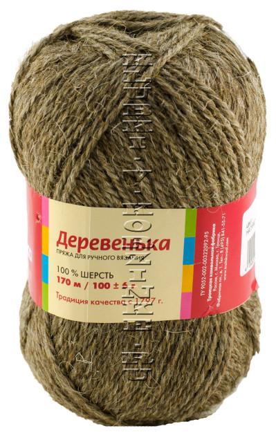 Троицкая пряжа «Деревенька» - (2450 - Натуральный темный)