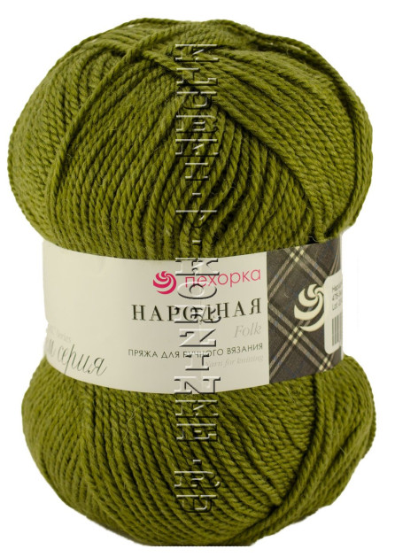Пряжа Пехорка «Народная» - (478 - Защитный)