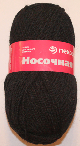Пряжа Пехорка "Носочная" - (02 - Черный)