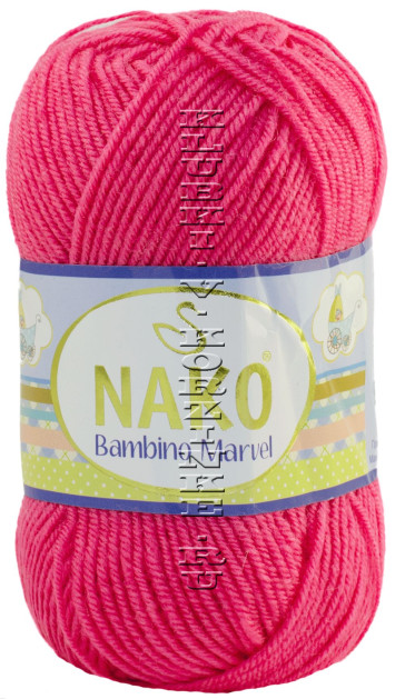 Пряжа NAKO "Bambino Marvel" - (9010 - Ярко-розовый)