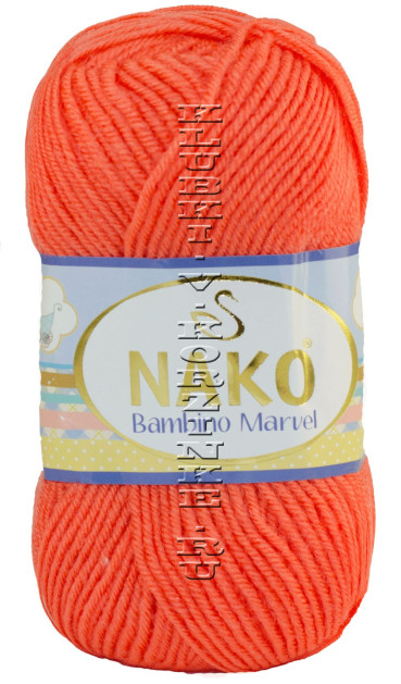 Пряжа NAKO "Bambino Marvel" - (9039 - Розовый коралл)