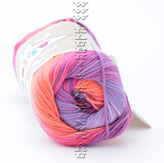 Пряжа BELLA BATIK Alize - (4595 - Сиреневый, малиновый, оранжевый)
