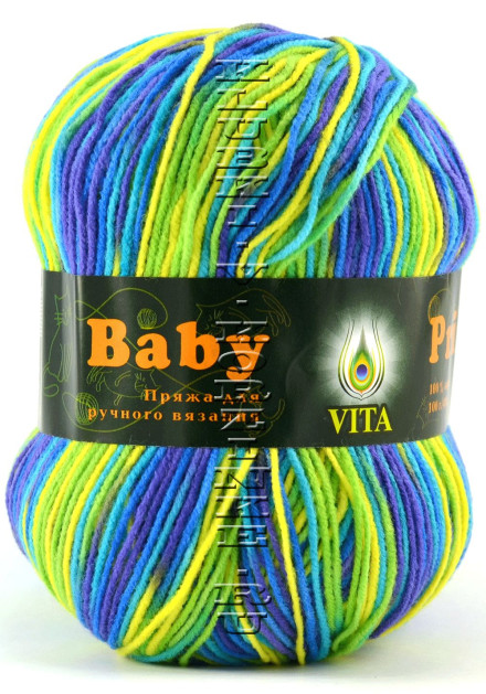 Пряжа VITA «BABY PRINT» - (4888 - Сине-желтый)