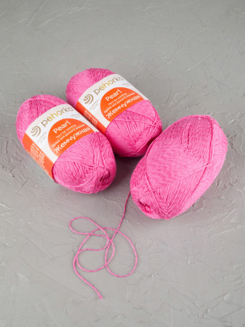 Пряжа Пехорка «Жемчужная» - (439 - Малиновый)