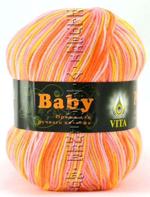 Пряжа VITA «BABY PRINT» - (4889 - Оранжевый)