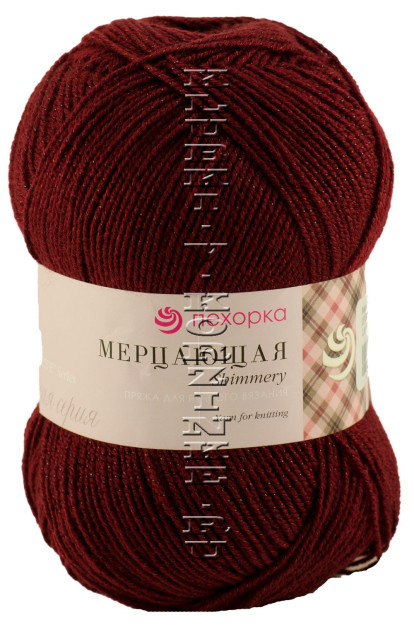 Пряжа Пехорка «Мерцающая» - (07 - Бордо)