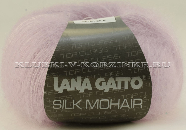 Пряжа Silk Mohair Lana Gatto - (7258 - Бледно-сиреневый)