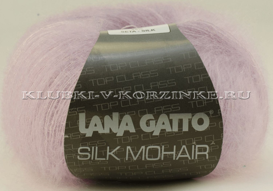 Пряжа Silk Mohair Lana Gatto - (7258 - Бледно-сиреневый)