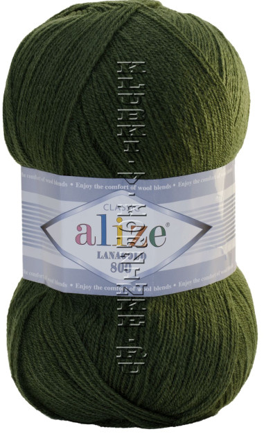 Пряжа Lanagold 800 Alize - (29 - Хаки)