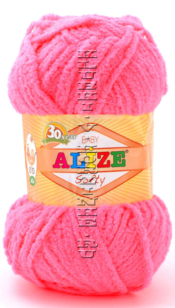 Пряжа Softy Alize - (653 - Коралловый неон)