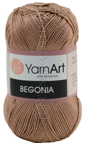 Пряжа YarnArt Begonia - (15 - Кофе с молоком) 50 г / 169 м100% мерсеризованный хлопок 