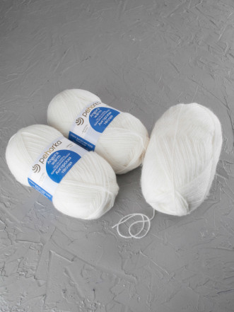 Пряжа Пехорка «Ангорская теплая» - (01 - Белый)