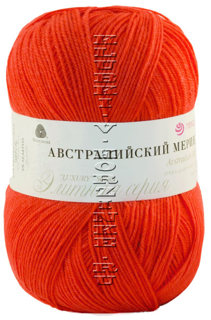 Пряжа Пехорка «Австралийский меринос» (189-Ярко оранжевый)