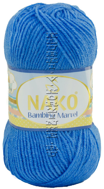 Пряжа NAKO "Bambino Marvel" - (9015 - Голубой)