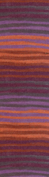 Пряжа LANAGOLD FINE MISSISIPI Alize - (3634 - Сиреневый, оранжевый, бордо)