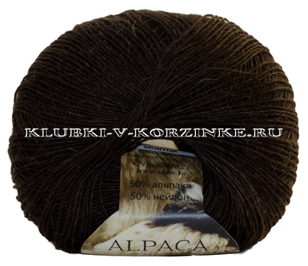 Пряжа Alpaca d'Italia Seam - (404 - Тёмно - коричневый)