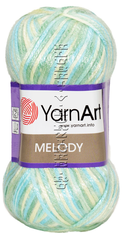 Пряжа YarnArt Melody - (909 - Голубой, салат, жёлтый)
