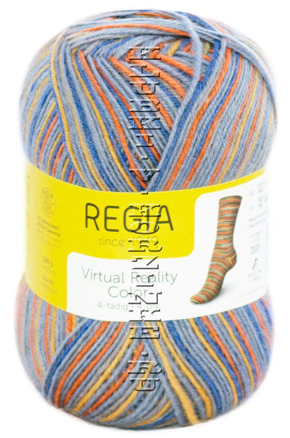 Пряжа Regia Schachenmayr Virtual Reality Color / 4 нитки (01332 - Оранжевый, сирень, желток)
