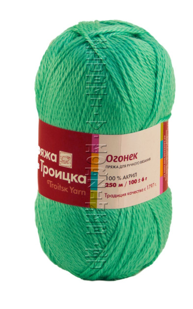 Пряжа Троицкая «Огонек» - (3859 - Мята)