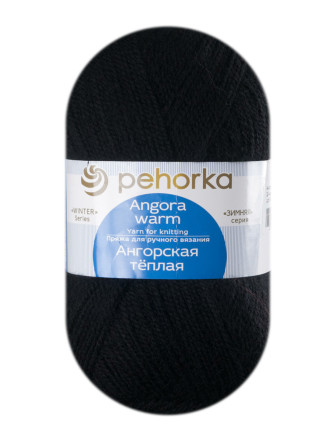 Пряжа Пехорка «Ангорская теплая» - (02 - Черный)