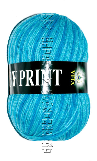 Пряжа VITA "BABY PRINT" - (4873 - Бирюзовый меланж)