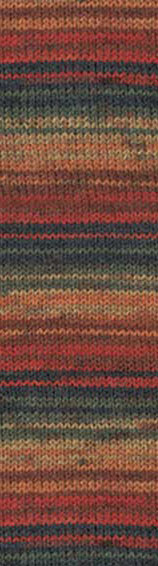 Пряжа LANAGOLD FINE MISSISIPI Alize - (3252 - Хаки, красный, коричневый)