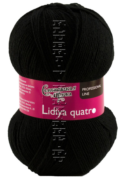 Пряжа Семеновская «Лидия ПШ кватро» - (1 - Черный)
