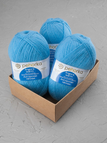 Пряжа Пехорка «Ангорская теплая» - (05 - Голубой)