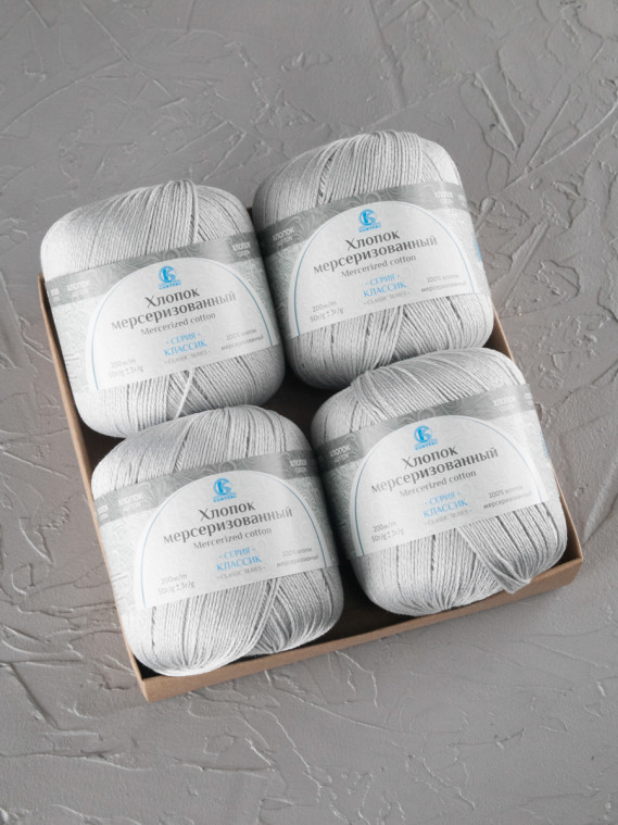 Пряжа Камтекс «Хлопок Мерсеризованный» - (106 - Жемчужный)