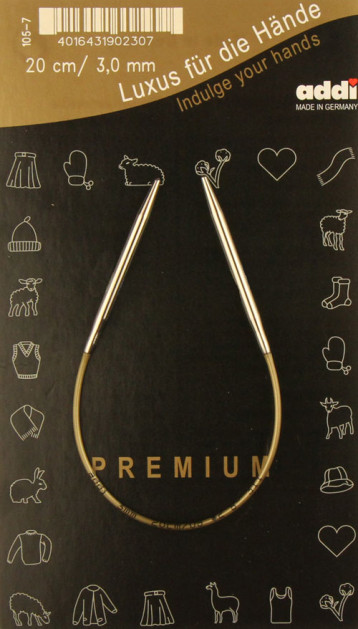 Спицы ADDI круговые супергладкие №3, 20 см