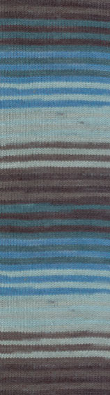 Пряжа LANAGOLD FINE MISSISIPI Alize - (3642 - Голубой, серый, черный)