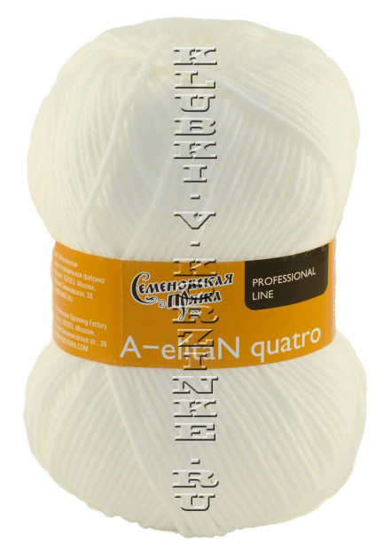 Пряжа Семеновская «АэлитаН кватро» - (179 - Белый)