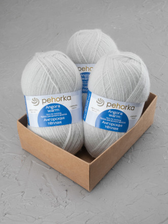 Пряжа Пехорка «Ангорская теплая» - (08 - Светло - серый)